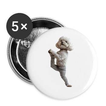 Bichon Frisé - Buttons groß 56 mm (5er Pack) - Weiß - Vorne