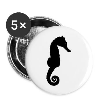 sea horse - Buttons large 2.2''/56 mm (5-pack) - white - Front