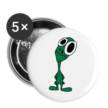 Mr. Alien - Buttons groß 56 mm (5er Pack) - Weiß - Vorne