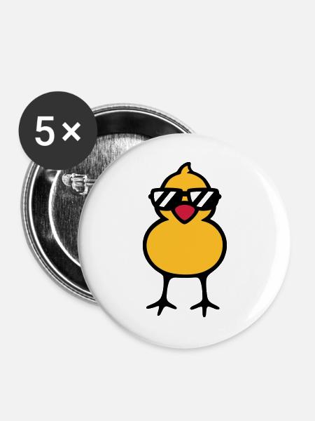 cool chick (rd) - Buttons large 2.2''/56 mm (5-pack) - white