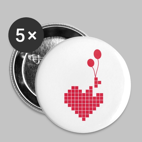 heart and balloons - Buttons large 2.2''/56 mm (5-pack)