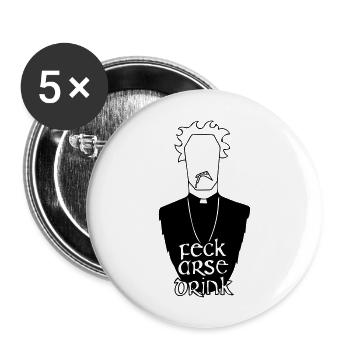 Fr. Jack Hackett - Buttons large 2.2''/56 mm (5-pack) - white - Front