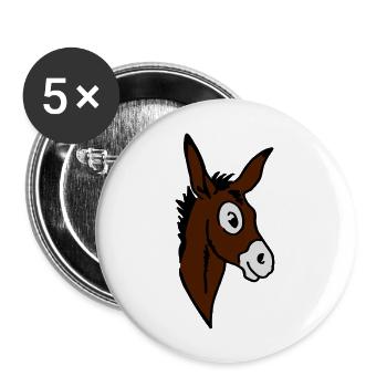 Âne - Lot de 5 grands badges (56 mm) - blanc - Devant