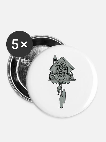 Kuckucksuhr 2 - Buttons groß 56 mm (5er Pack) - Weiß