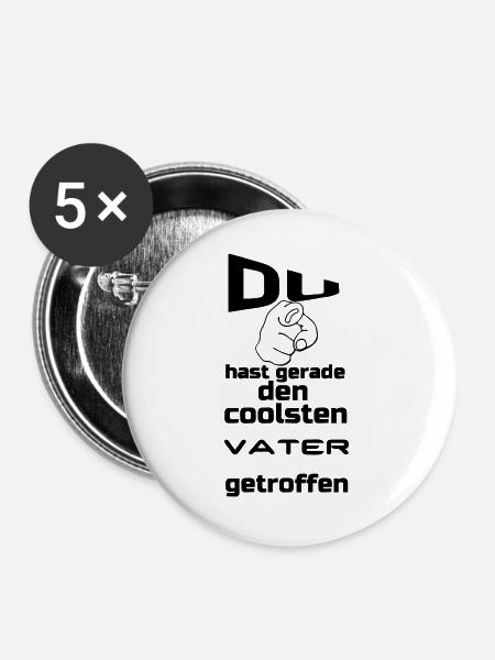 Coolster Vater Geschenk - Buttons groß 56 mm (5er Pack) - Weiß