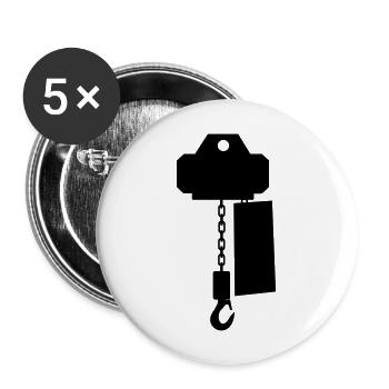 motor_upside_down - Buttons groß 56 mm (5er Pack) - Weiß - Vorne