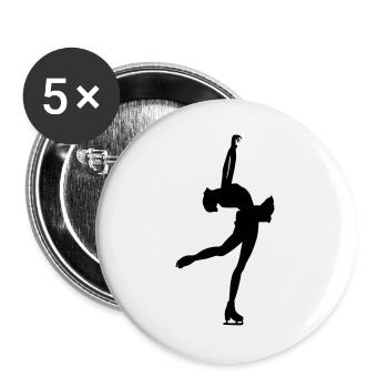 Great design for a figure skater - Buttons large 2.2''/56 mm (5-pack) - white - Front