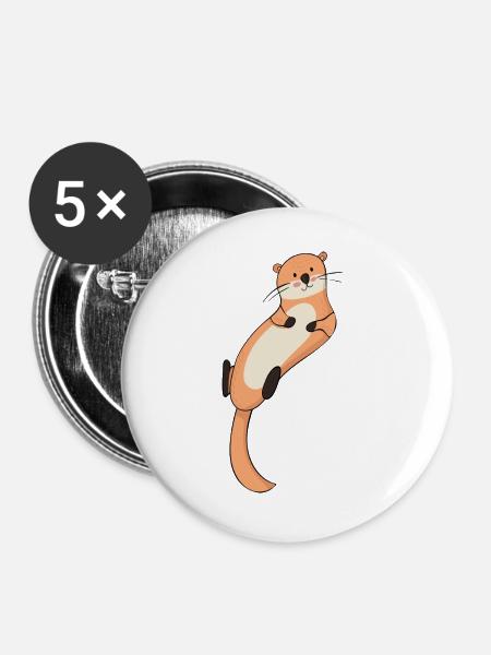 Otter - Buttons groß 56 mm (5er Pack) - Weiß