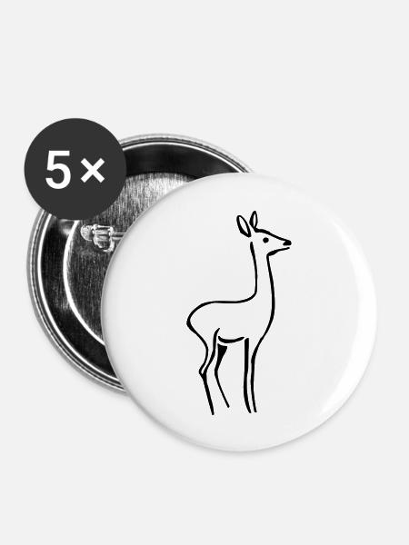 Rehgeiß - Buttons groß 56 mm (5er Pack) - Weiß