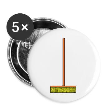 cleaning cleaning cleaning lady broom wischmop23 - Buttons large 2.2''/56 mm (5-pack) - white - Front