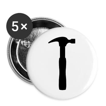 Hammer - Buttons groß 56 mm (5er Pack) - Weiß - Vorne