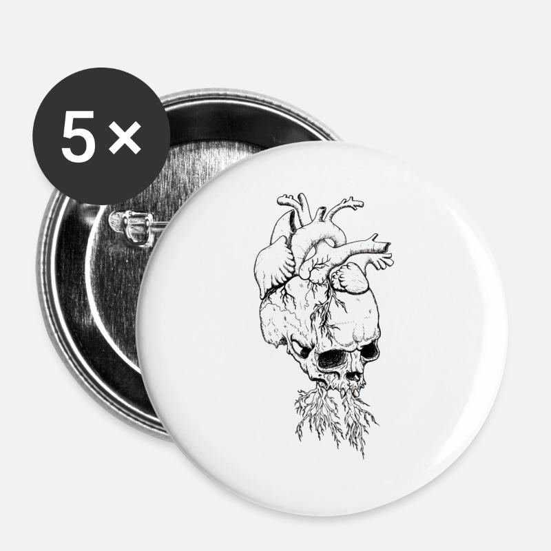 headache heartache - Buttons large 2.2''/56 mm (5-pack) - white