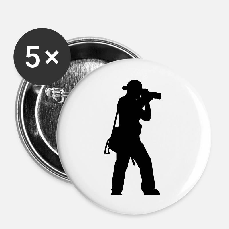 photographer - Buttons large 2.2''/56 mm (5-pack) - white