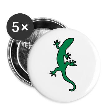 Gecko de salamandre lézard - Lot de 5 grands badges (56 mm) - blanc - Devant