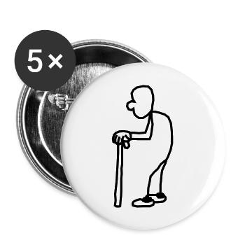 urli_das_strichmaennchen - Lot de 5 grands badges (56 mm) - blanc - Devant