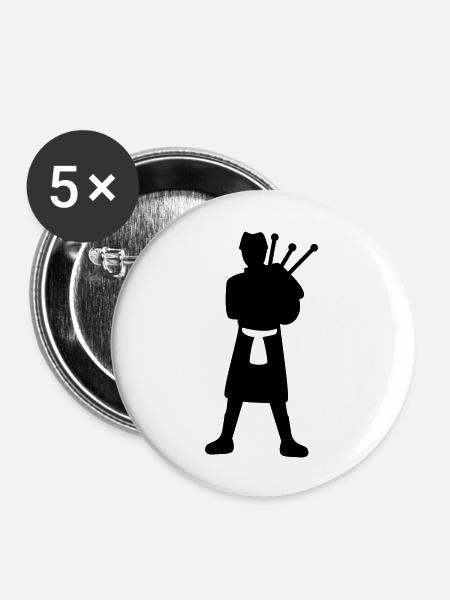 bagpiper - Buttons groß 56 mm (5er Pack) - Weiß