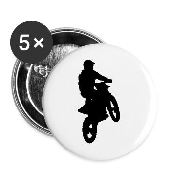 Motocross - Buttons large 2.2''/56 mm (5-pack) - white - Front
