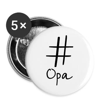 #Opa Hashtag Social Media I Geschenkidee für Opa - Buttons groß 56 mm (5er Pack) - Weiß - Vorne