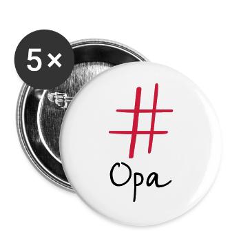 #Opa Hashtag Social Media I Geschenkidee für Opa - Buttons groß 56 mm (5er Pack) - Weiß - Vorne