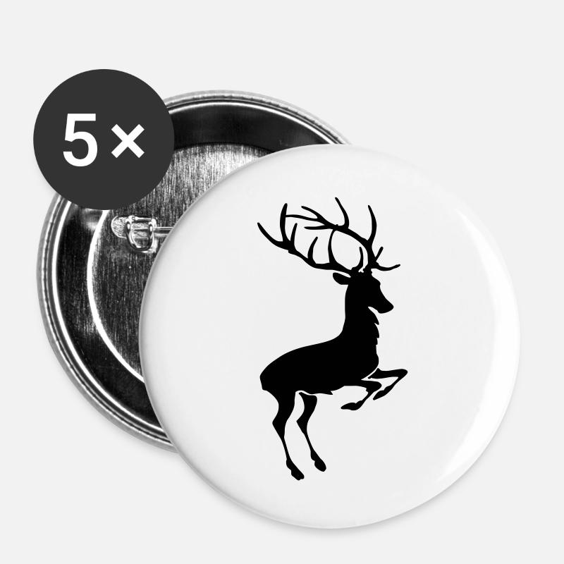 Deer - Buttons large 2.2''/56 mm (5-pack) - white