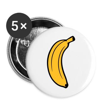fruits banane délicieux manger sain peau de banane krum - Lot de 5 grands badges (56 mm) - blanc - Devant