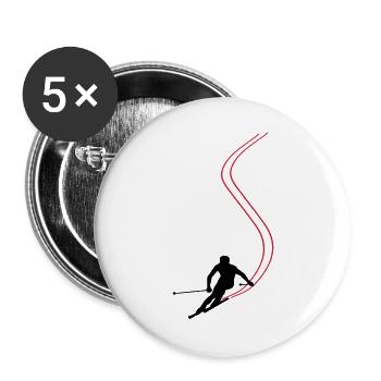 Ski ! - Lot de 5 grands badges (56 mm) - blanc - Devant