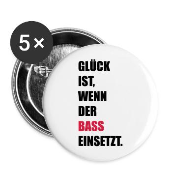 Musik - Buttons groß 56 mm (5er Pack) - Weiß - Vorne