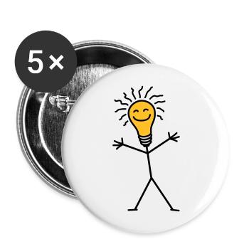Light Bulb - Lot de 5 grands badges (56 mm) - blanc - Devant