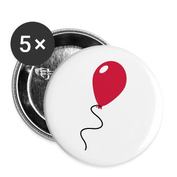 Ballon / Balloon - Buttons groß 56 mm (5er Pack) - Weiß - Vorne