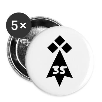 Bretagne 35 - Lot de 5 grands badges (56 mm) - blanc - Devant