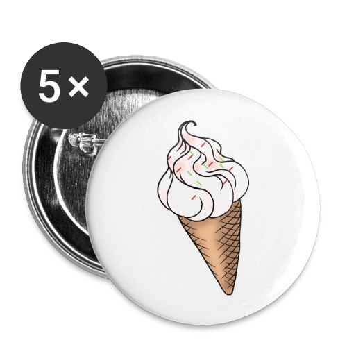 Softeis Vanille - Buttons groß 56 mm (5er Pack)