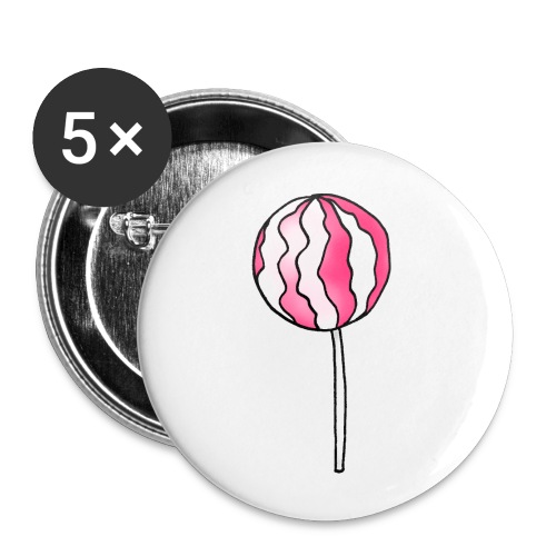 Lollipop Erdbeer-Sahne - Buttons groß 56 mm (5er Pack)
