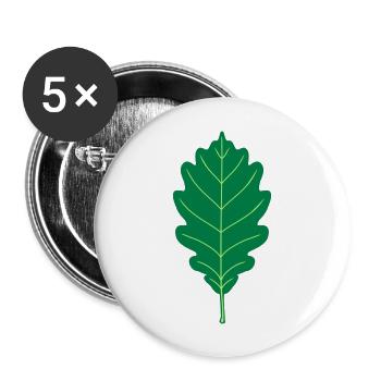 Oak Leaf - Buttons large 2.2''/56 mm (5-pack) - white - Front