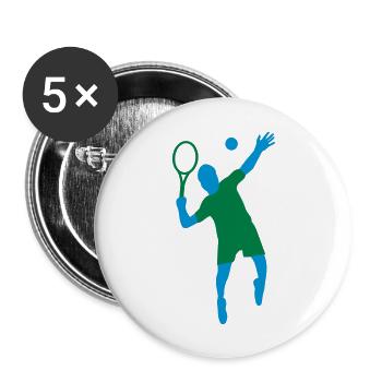 Tennis - Buttons groß 56 mm (5er Pack) - Weiß - Vorne
