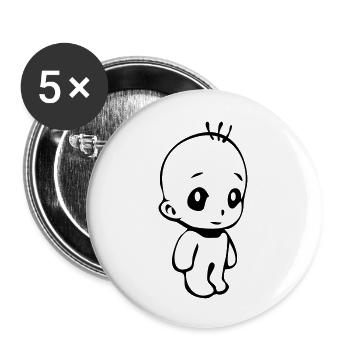 Baby - Lot de 5 grands badges (56 mm) - blanc - Devant
