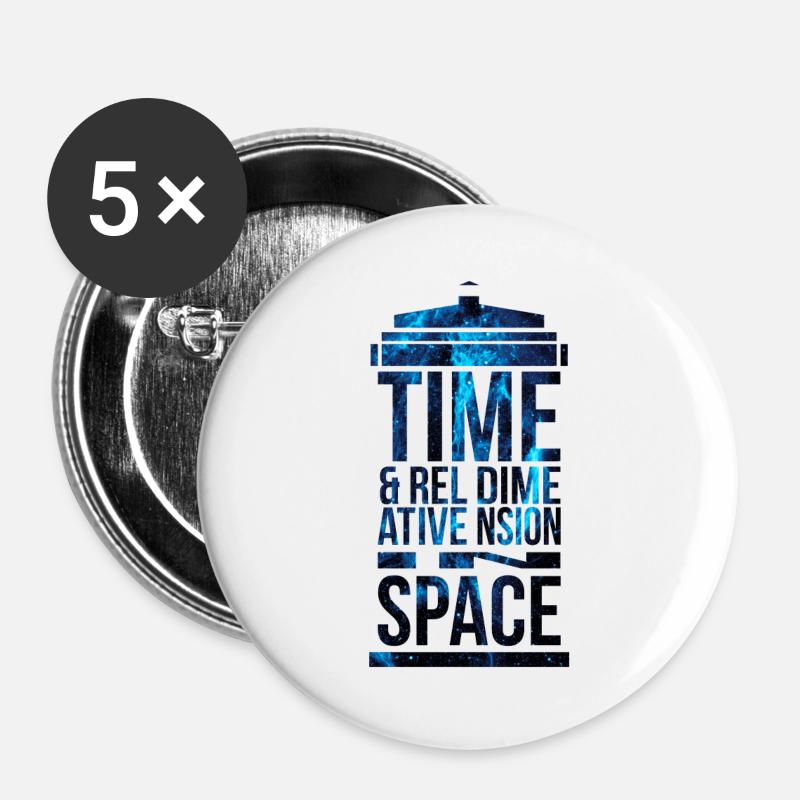 TARDIS - Buttons groß 56 mm (5er Pack) - Weiß