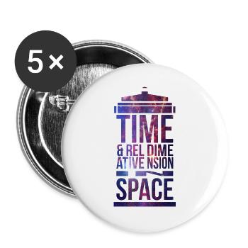 TARDIS - Buttons groß 56 mm (5er Pack) - Weiß - Vorne