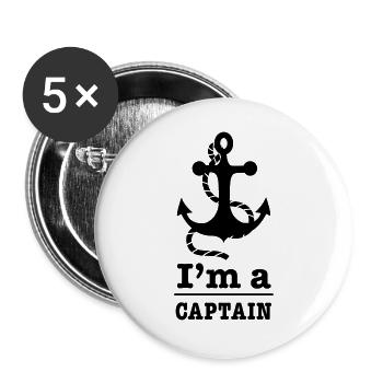 captain - Buttons large 2.2''/56 mm (5-pack) - white - Front