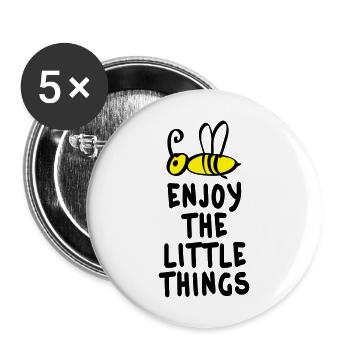 enjoy the little things 2c - Lot de 5 grands badges (56 mm) - blanc - Devant