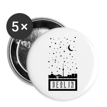 Berlin - Buttons groß 56 mm (5er Pack) - Weiß - Vorne