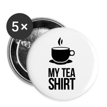 Tee shirt - Buttons groß 56 mm (5er Pack) - Weiß - Vorne