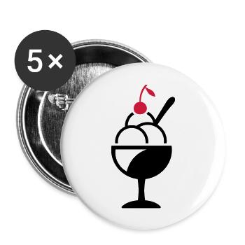 La crème glacée - Lot de 5 grands badges (56 mm) - blanc - Devant