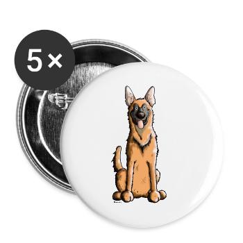 Happy Malinois - Belgian Shepherd Dog - Buttons large 2.2''/56 mm (5-pack) - white - Front