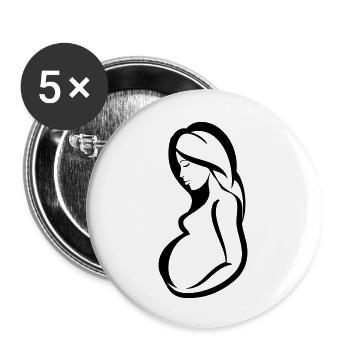 Schwanger sinnlichkeit - Buttons groß 56 mm (5er Pack) - Weiß - Vorne