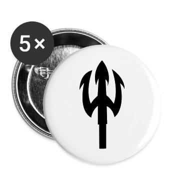 dreizack - Buttons groß 56 mm (5er Pack) - Weiß - Vorne