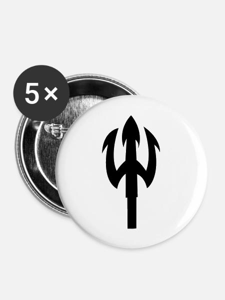 dreizack - Buttons groß 56 mm (5er Pack) - Weiß