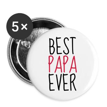 Dad - Daddy - Father's Day - Baby - Birth - Papa - Buttons large 2.2''/56 mm (5-pack) - white - Front