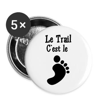 Running / Jogging / Run / Trail / Sport - Buttons large 2.2''/56 mm (5-pack) - white - Front
