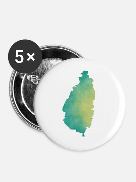 Saint Lucia - Buttons groß 56 mm (5er Pack) - Weiß