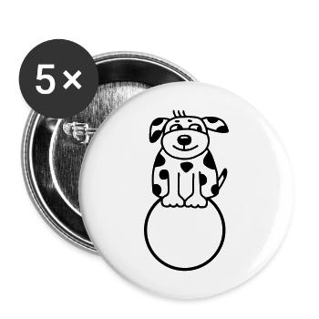 Physiotherapie Hund - Buttons groß 56 mm (5er Pack) - Weiß - Vorne